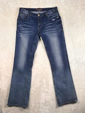 Rock & Roll Cowgirl Jeans Women’s 30x32 Blue Dark Wash Denim Boyfriend Bootcut